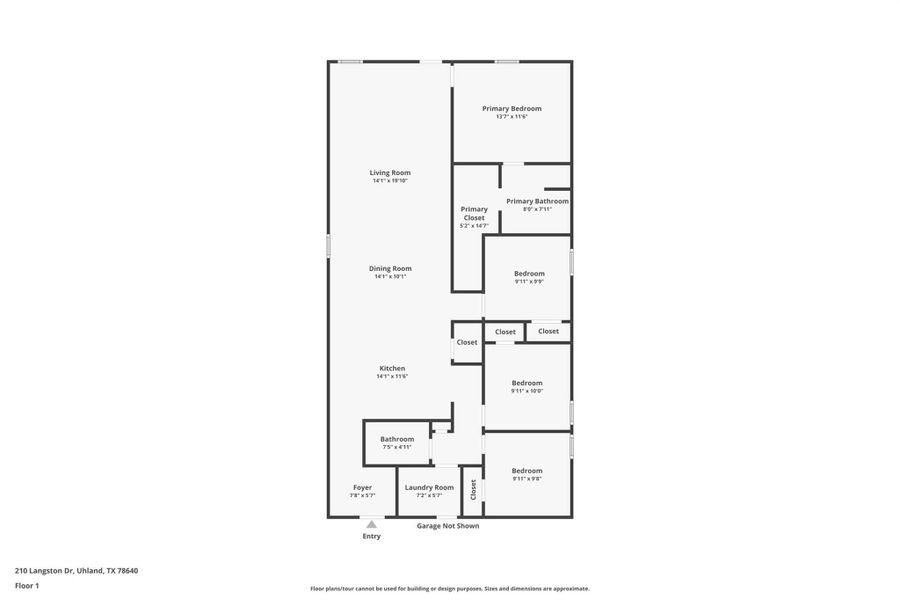 2D floor plan layout of this home in Bollinger, Uhland, TX (Image 3).