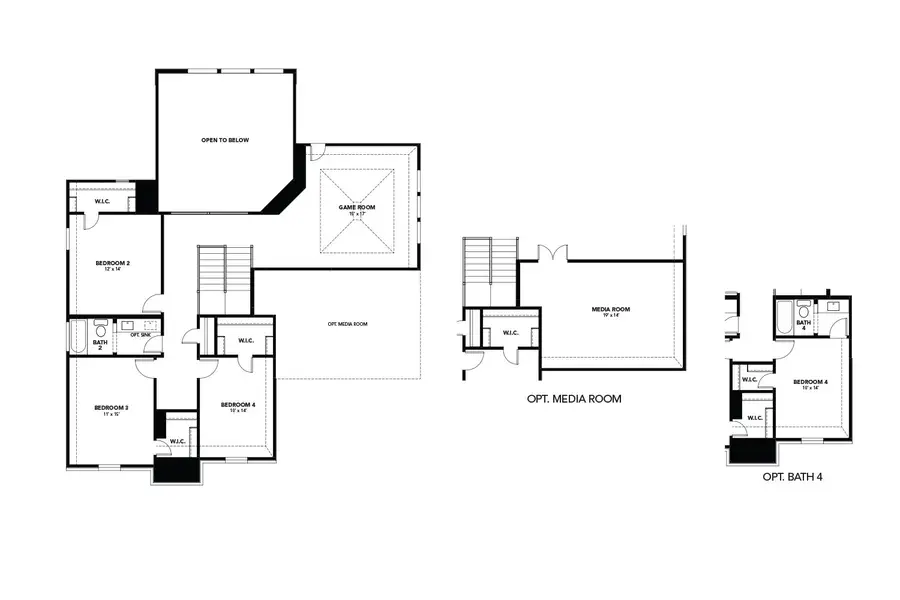 2D floor plan layout for the Dartmouth by DRB Homes in Green Meadows Classic, Celina, TX (Image 4).