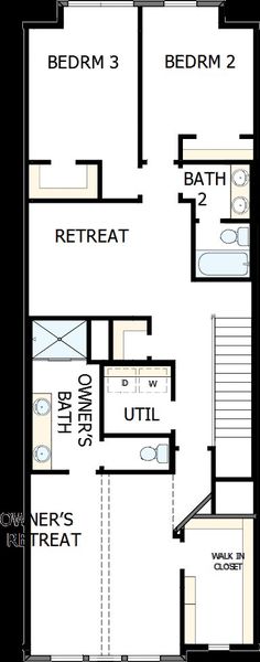 2D floor plan layout of this home in Hillside at Las Colinas, Irving, TX (Image 3).