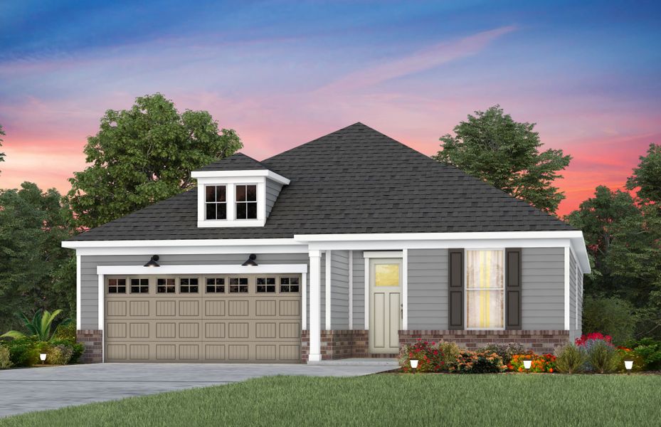 Front exterior of a new home in Carolina Riverside, Belmont, NC, highlighting curb appeal (Image 23).