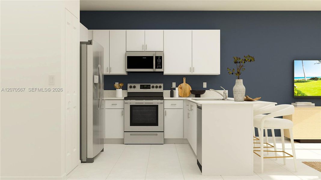 Furnished interior view inside a new home in Villas De San Diego, Miami (Image 14). Furnished interior view inside a new home in Villas De San Diego, Miami (Image 14).