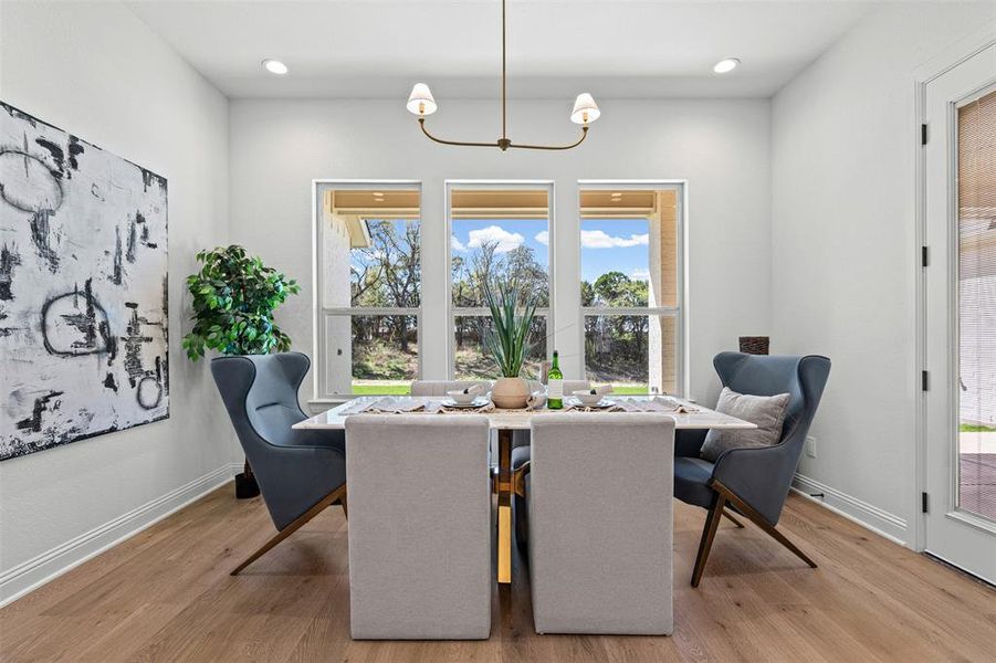 Furnished interior view inside a new home in SouthBend Estates, Granbury (Image 38).