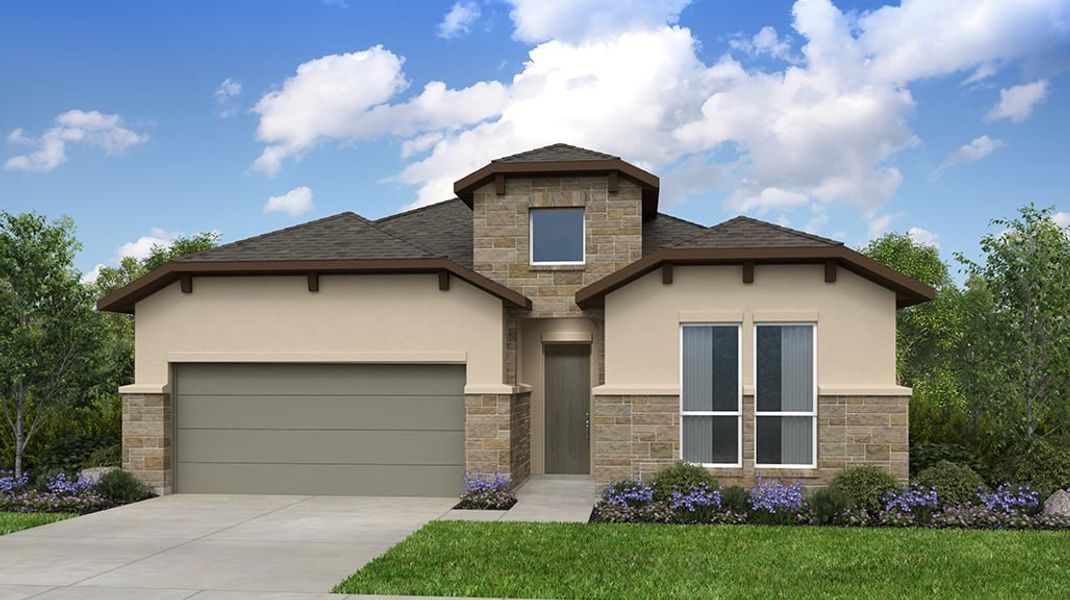 Representative exterior photo of a completed home built from the Lamar by Taylor Morrison in Easton Park, Austin, TX (Image 21).