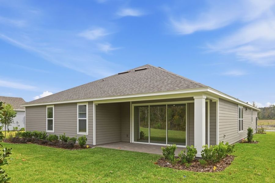 Exterior details and patio area of a home in Headwaters at Lofton Creek, Yulee (Image 18). Exterior details and patio area of a home in Headwaters at Lofton Creek, Yulee (Image 18).