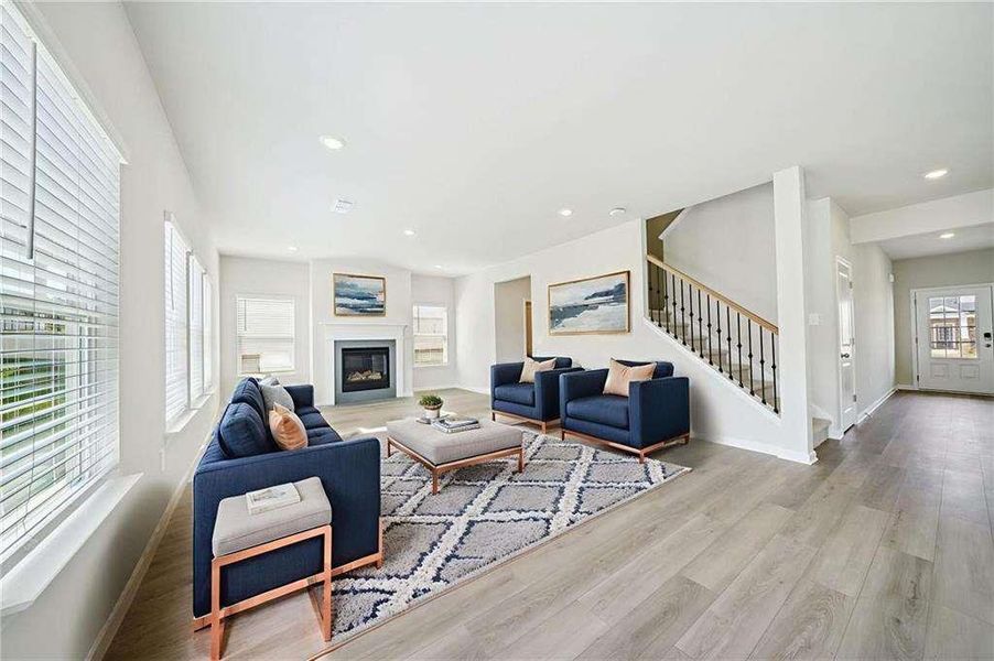 Furnished interior view inside a new home in Parkside at Grayson, Grayson (Image 14).