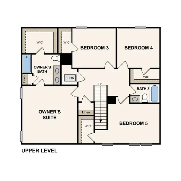 2D floor plan layout of this home in Courtland Place, Cleburne, TX (Image 3).