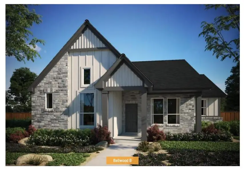 Front exterior of a new home in Sage Hollow, Kyle, TX, highlighting curb appeal (Image 1). Front exterior of a new home in Sage Hollow, Kyle, TX, highlighting curb appeal (Image 1).