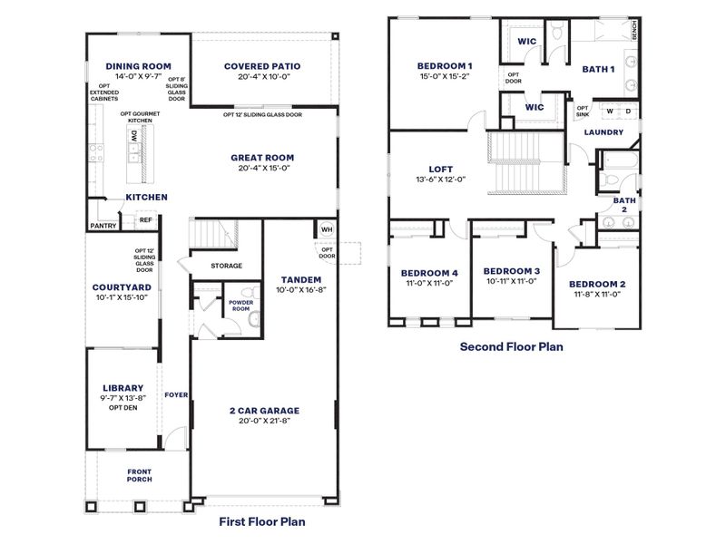 2D floor plan layout for the Crow by D.R. Horton in The Ridge at Stone Butte, Phoenix, AZ (Image 5).