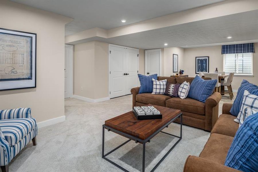 Representative furnished interior of a home built from the Allegheny w/ Finished Basement by Ryan Homes in Emerson Hills, Cane Ridge (Image 22).