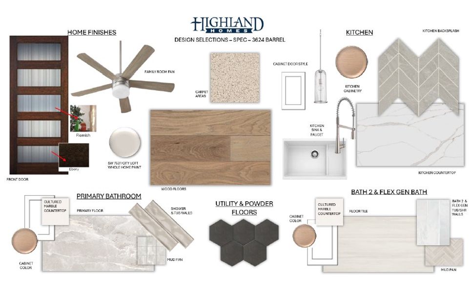 Sample of building materials used in homes in Sandbrock Ranch, Aubrey (Image 23).
