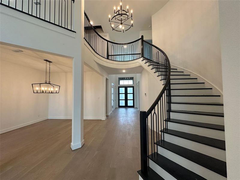 Gorgeous stairs leading to the second floor.