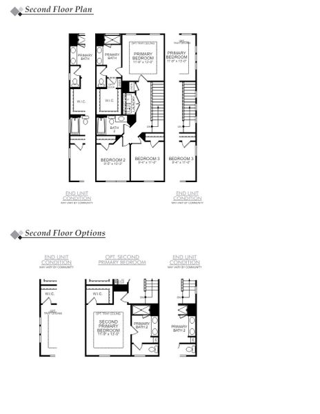2D floor plan layout of this home in 1158 Place Townhomes, Wilson, NC (Image 4).