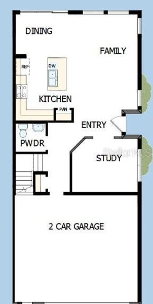 2D floor plan layout of this home in North River Ranch – Townhomes, Parrish, FL (Image 4).