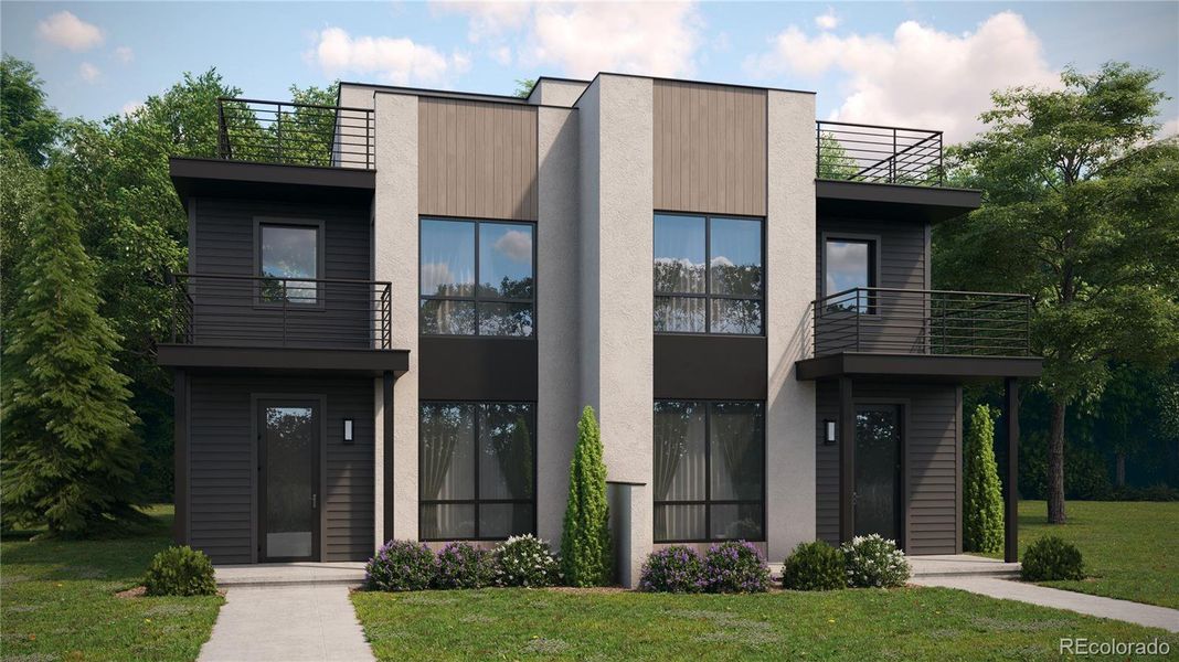 Front exterior of a new home in , Denver, CO, highlighting curb appeal (Image 1).