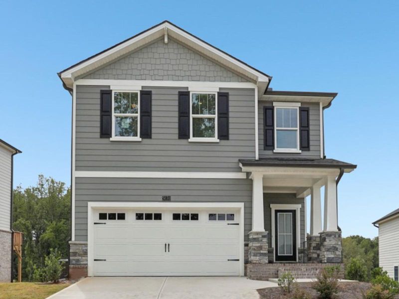 Front exterior of a new home in Hemingway - Reserve Series, Cumming, GA, highlighting curb appeal (Image 1).