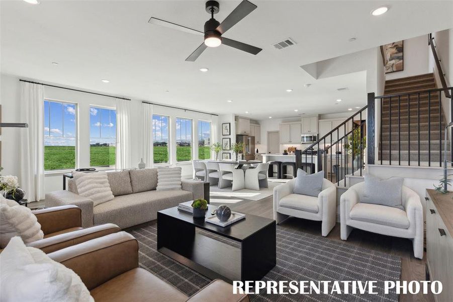 Wonderful family gatherings await in this lovely open concept dining area.  REPRESENTATIVE PHOTO