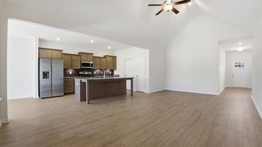 looking into the kitchen from the primary bedroom looking into the kitchen from the primary bedroom