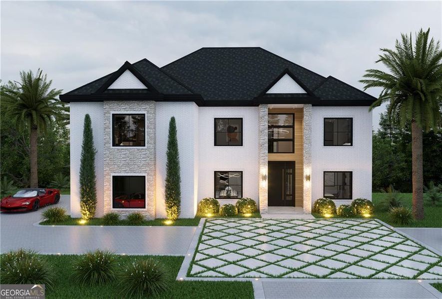 Front exterior of a new home in , Fairburn, GA, highlighting curb appeal (Image 1). Front exterior of a new home in , Fairburn, GA, highlighting curb appeal (Image 1).