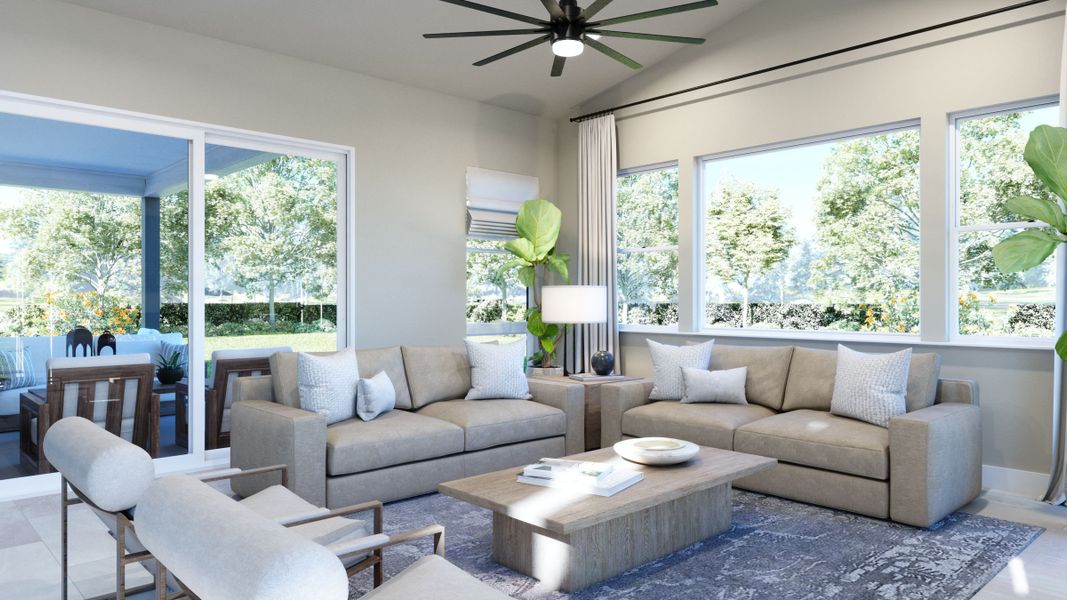 Representative furnished interior of a home built from the 3 by Trumark Homes in RainDance, Windsor (Image 6).