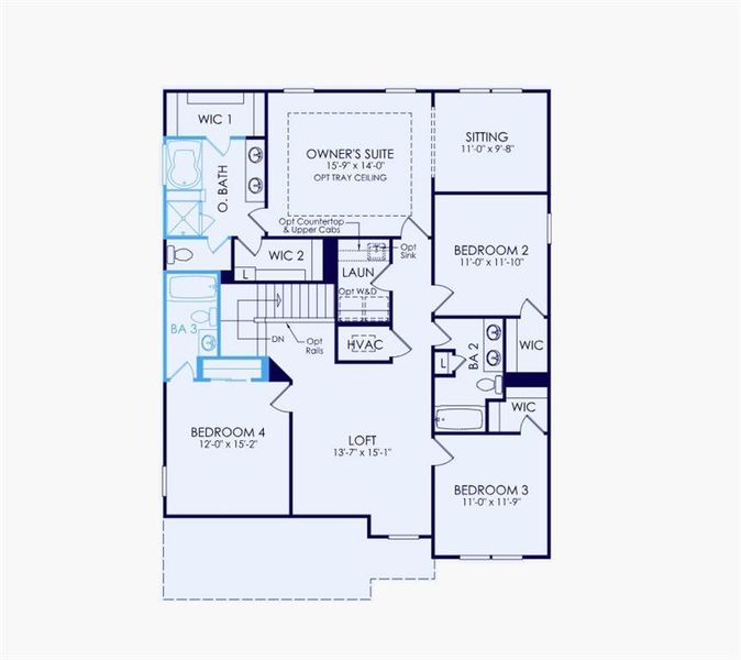 2D floor plan layout of this home in Hunters Creek, Flowery Branch, GA (Image 5).