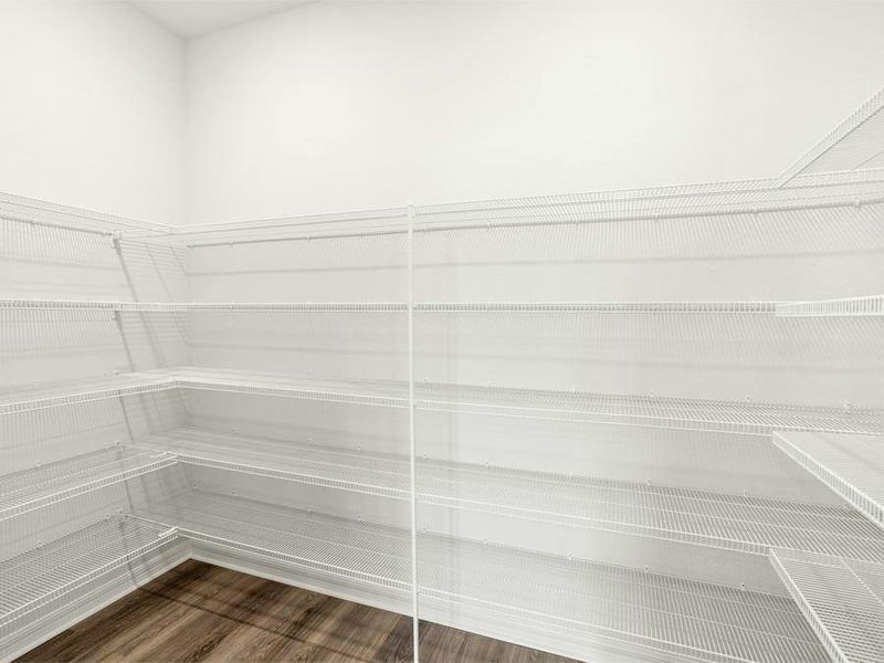 A walk-in pantry provides storage convenience - Everly by Highland Homes