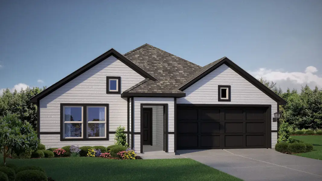 Representative exterior photo of a completed home built from the Texas Cali by D.R. Horton in Hadley Farms, Godley, TX (Image 21).