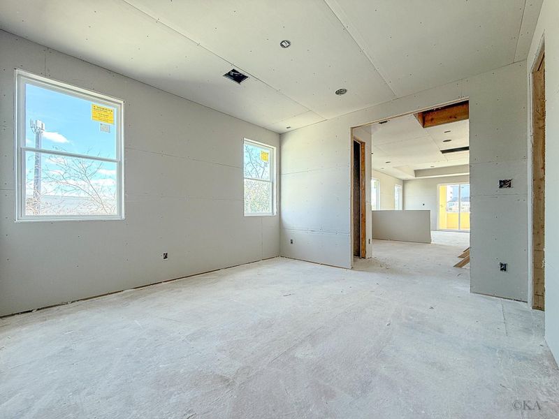 ***Estimated completion April 15, 2026. Showings by appointment only and must be accompanied due to active construction.*** Secondary bedroom #3 with a full bathroom bathroom ***Estimated completion April 15, 2026. Showings by appointment only and must be accompanied due to active construction.*** Secondary bedroom #3 with a full bathroom bathroom