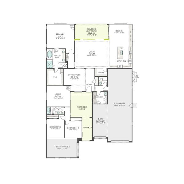 2D floor plan layout of this home in Abel Ranch, Goodyear, AZ (Image 4).