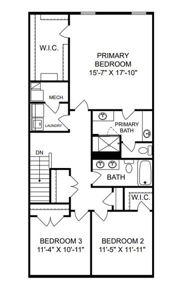 2D floor plan layout of this home in Magnolia, Wake Forest, NC (Image 4).