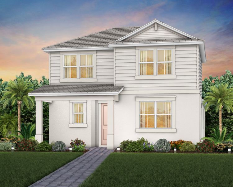 Representative exterior photo of a completed home built from the Kelsey II by Pulte Homes in SeaFlower, Bradenton, FL (Image 14). Representative exterior photo of a completed home built from the Kelsey II by Pulte Homes in SeaFlower, Bradenton, FL (Image 14).