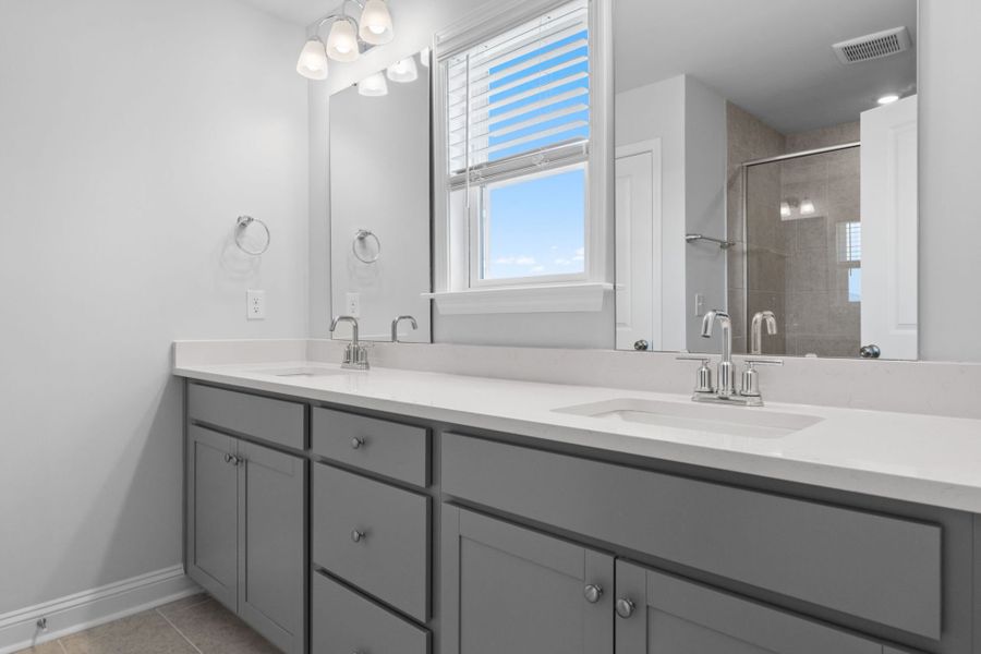 Furnished interior view inside a new home in Lakeside Townes at Riverlights, Wilmington (Image 10).