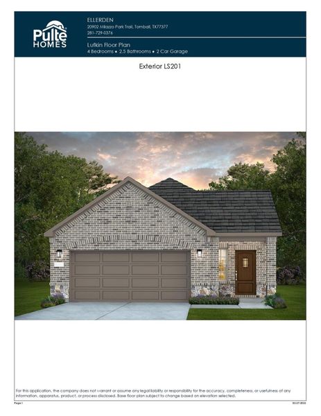 Front exterior of a new home in Ellerden, Tomball, TX, highlighting curb appeal (Image 1). Front exterior of a new home in Ellerden, Tomball, TX, highlighting curb appeal (Image 1).