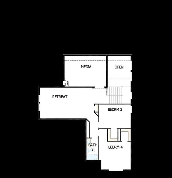 2D floor plan layout of this home in Sandbrock Ranch, Aubrey, TX (Image 4). 2D floor plan layout of this home in Sandbrock Ranch, Aubrey, TX (Image 4).