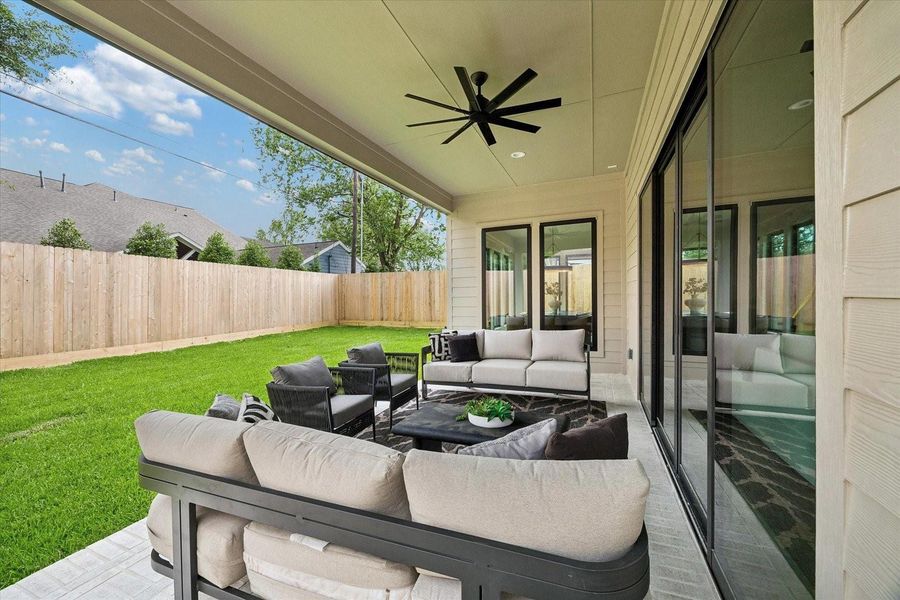 Exterior details and patio area of a home in , Houston (Image 2). Exterior details and patio area of a home in , Houston (Image 2).