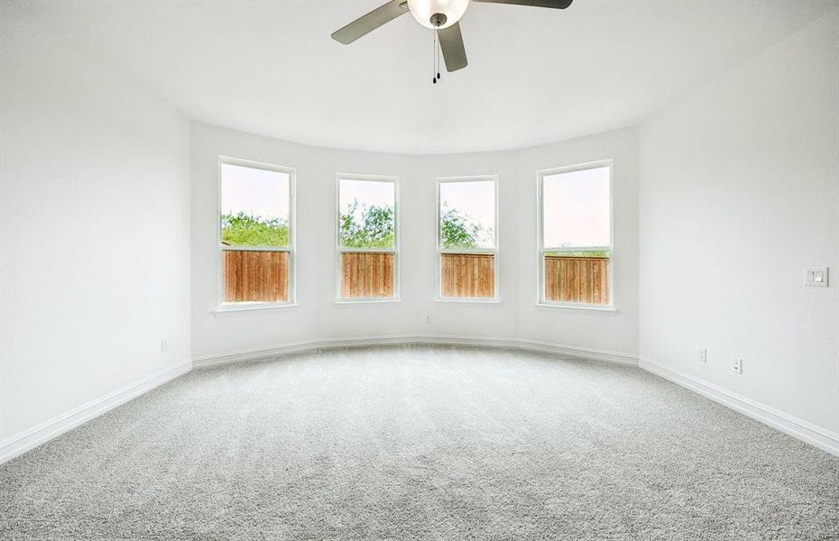 Bay window in owner's suite