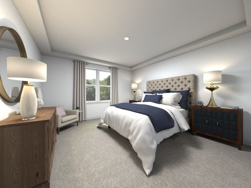 Rendering of the San Marino Primary Bedroom. Rendering of the San Marino Primary Bedroom.