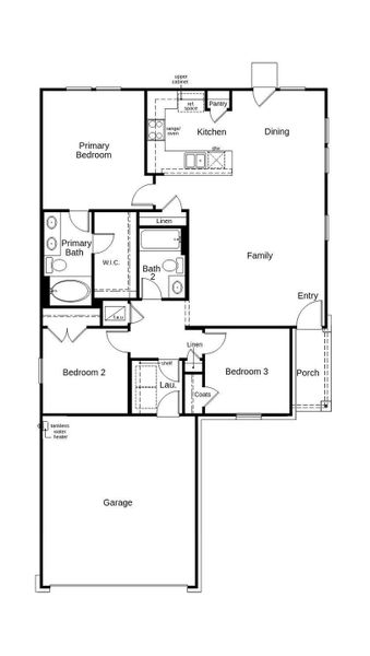This floor plan features 3 bedrooms, 2 full baths and over 1,200 square feet of living space.