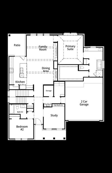 2D floor plan layout for the Nelson by Highland Homes in Goodnight Ranch, Austin, TX (Image 9).