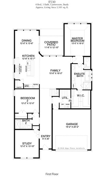 2D floor plan layout for the Madison by Landon Homes in East Village - Classic Series, Frisco, TX (Image 28). 2D floor plan layout for the Madison by Landon Homes in East Village - Classic Series, Frisco, TX (Image 28).