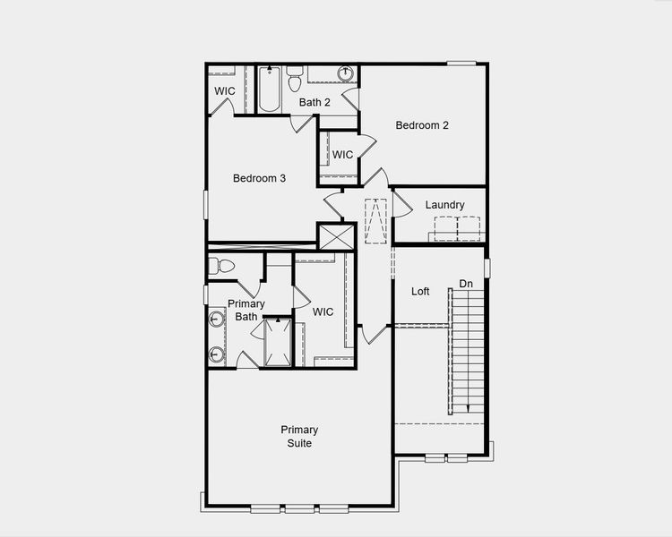 2D floor plan layout for the Encore 2 by Taylor Morrison in Stonewall Ranch 40s, Liberty Hill, TX (Image 7).