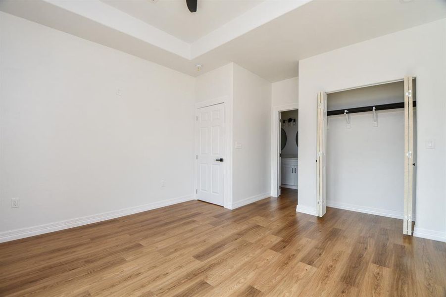 You'll love this beautifully designed closet space! It provides easy storage solutions to help you keep all your belongings organized and tidy.