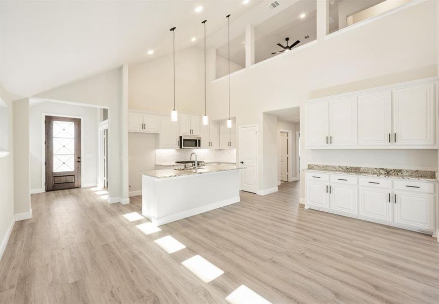 Furnished interior view inside a new home in Woodstone, Providence Village (Image 4). Furnished interior view inside a new home in Woodstone, Providence Village (Image 4).