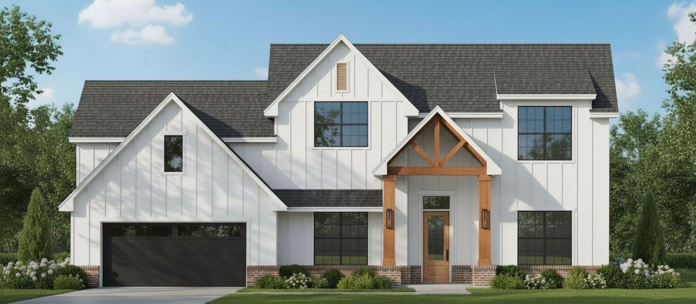 Representative exterior photo of a completed home built from the The El Paso by Kenmark Homes in LeTara, Haslet, TX (Image 24).