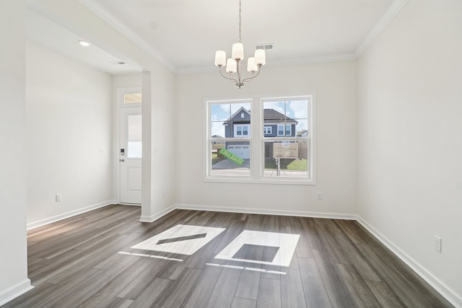 Representative unfurnished interior of a home built from the Buck Island II by Great Southern Homes in Providence Station at Trolley Run, Aiken (Image 54).