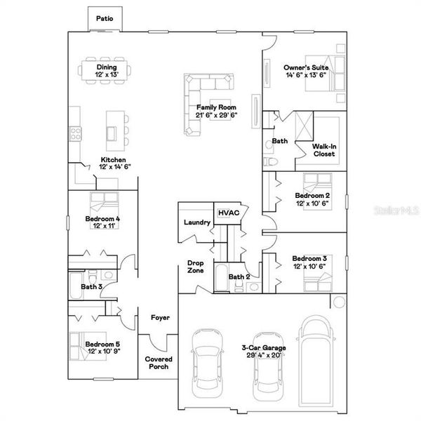 2D floor plan layout of this home in , Eagle Lake, FL (Image 3). 2D floor plan layout of this home in , Eagle Lake, FL (Image 3).
