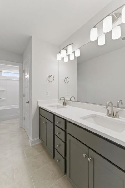 Representative furnished interior of a home built from the Fairfield Lux by Keystone Homes NC in Weybridge, Burlington (Image 61).