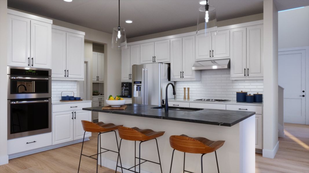 Furnished interior view inside a new home in Lariat, Liberty Hill (Image 2). Furnished interior view inside a new home in Lariat, Liberty Hill (Image 2).