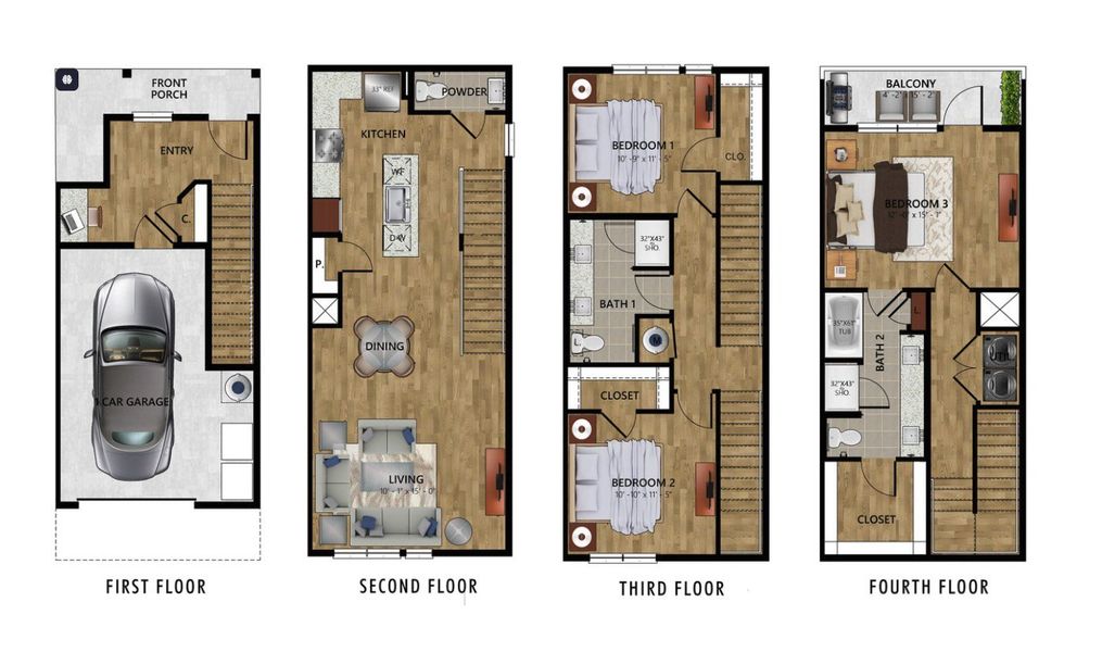 2D floor plan layout for the 3B by Urban Genesis in Grayson House, San Antonio, TX (Image 1). 2D floor plan layout for the 3B by Urban Genesis in Grayson House, San Antonio, TX (Image 1).