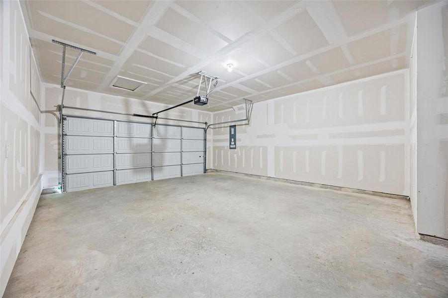 2 car attached garage