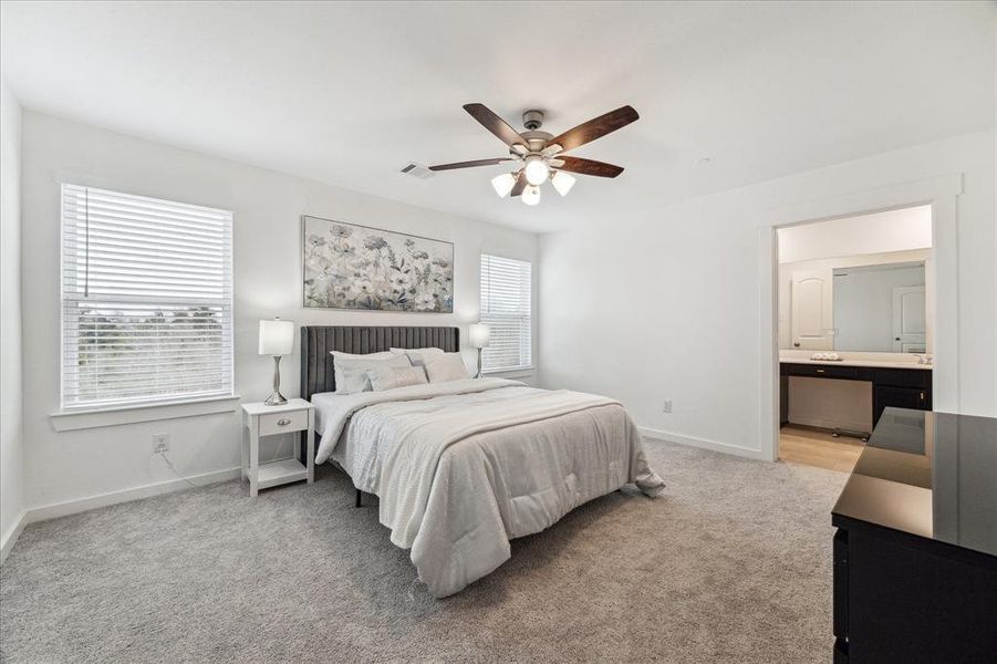 Master bedroom tuck in the back with view of natrual reserve